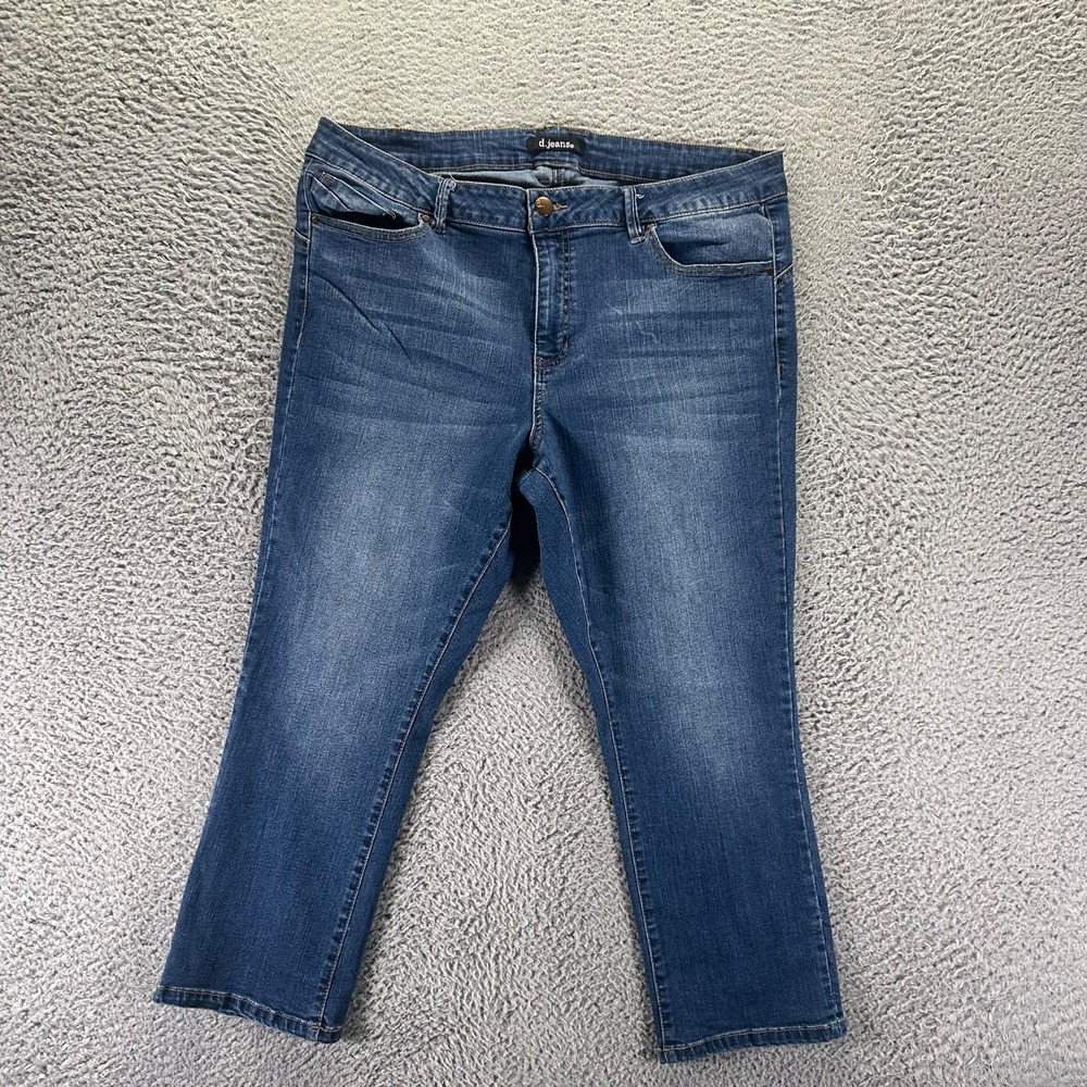 D. Jeans Womens 38x23 Blue Cotton Denim Capri Faded Streetwear Travel Stretch